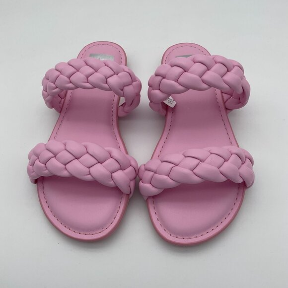 DV Dolce Vita Girls Sz 2 Band Braided Careena Pink Flat Sandal NEW in Box - Picture 2 of 8